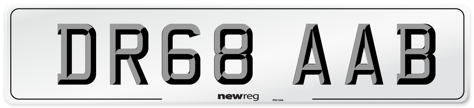 DR68 AAB Number Plate from New Reg